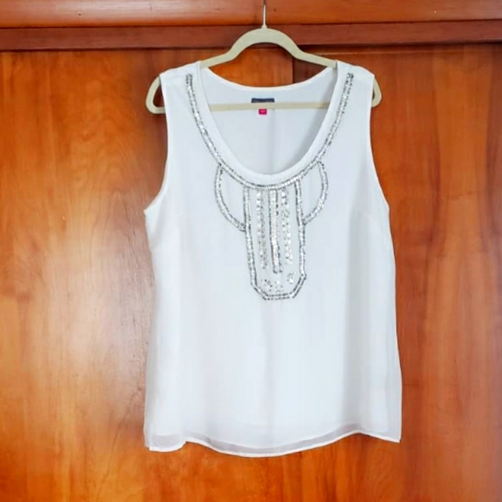 Vince Camuto White sleeveless Blouse